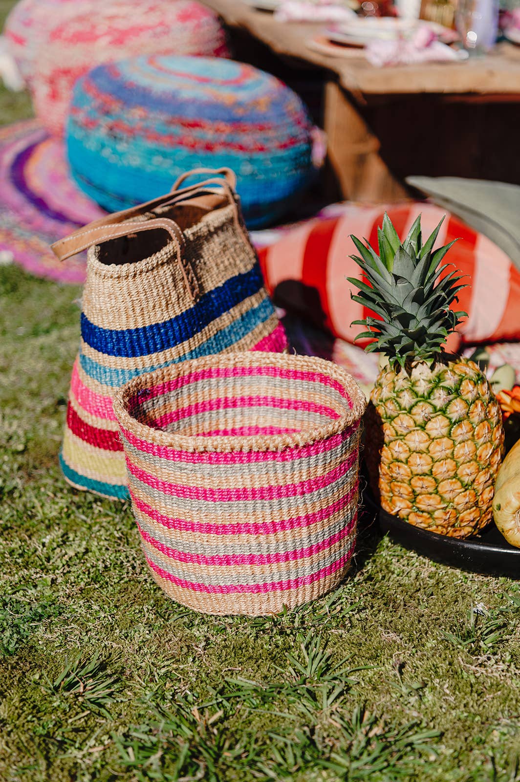 Crafts by Solid - Wholesale Basket - Handwoven Sisal Baskets - Colourful hues - XXS - XXL19