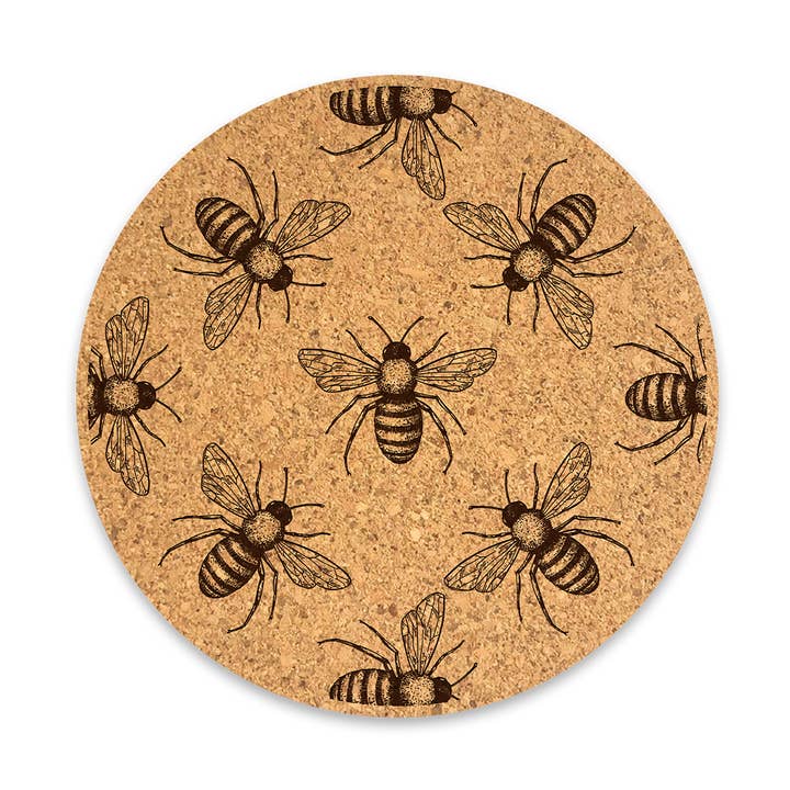 Bees Cork Coaster for wholesale by So Very Lovely