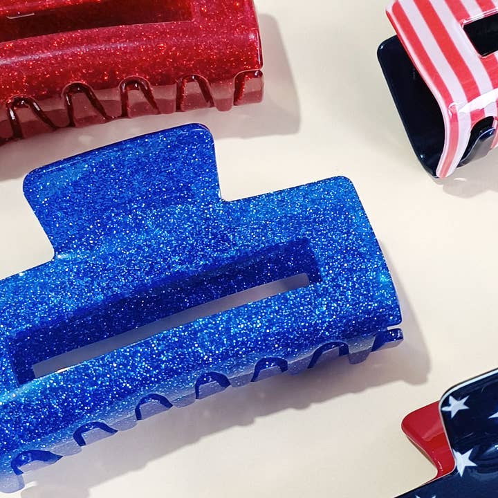 ACCITY - Wholesale Hair Clip - Women's - 4TH OF JULY RECTANGLE HAIR CLAW CLIPS_CWAHA0700