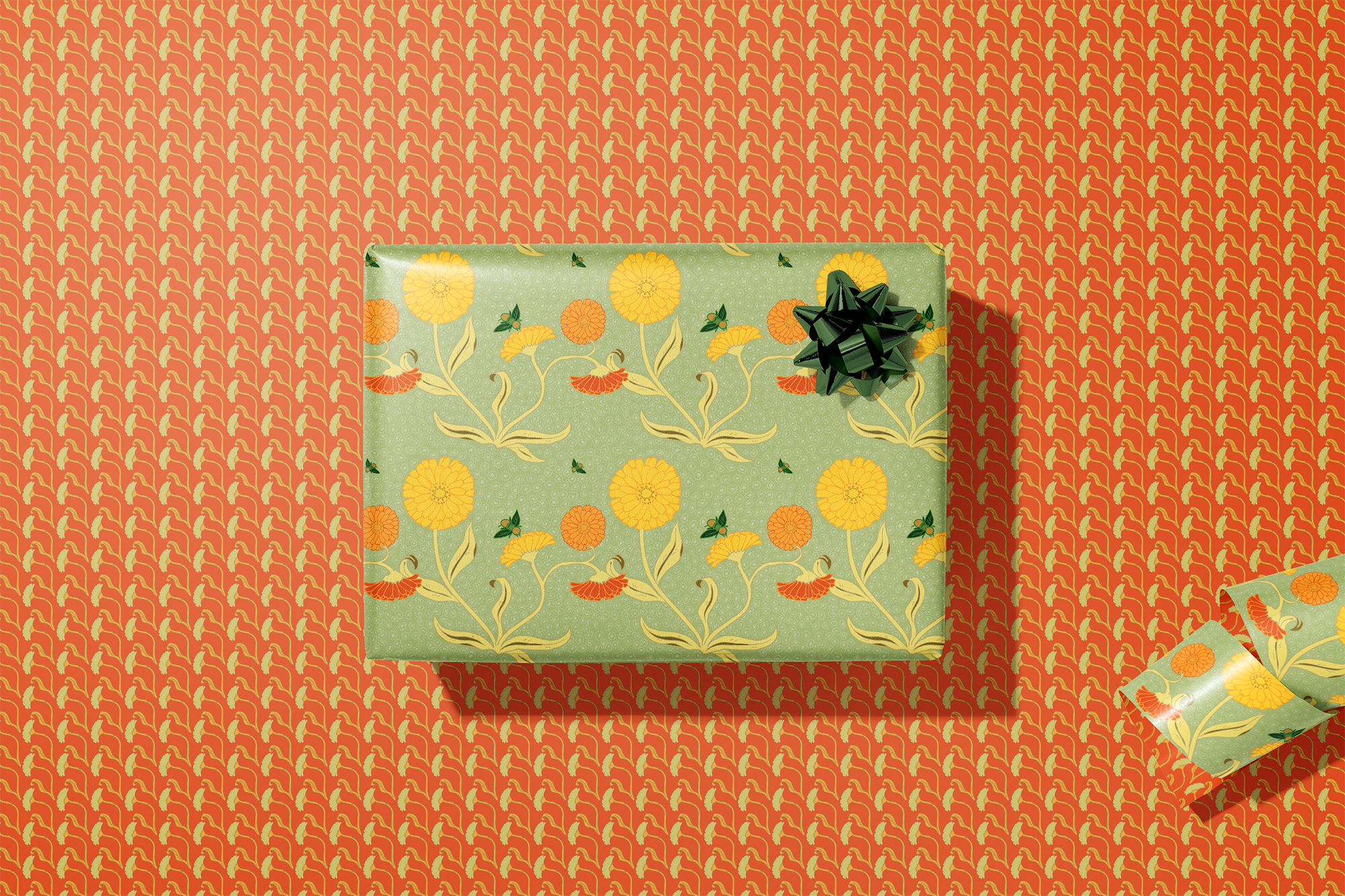 re:mused studio - Wholesale Flat Wrap - Calendula Gift Wrap Sheet-Double Sided15