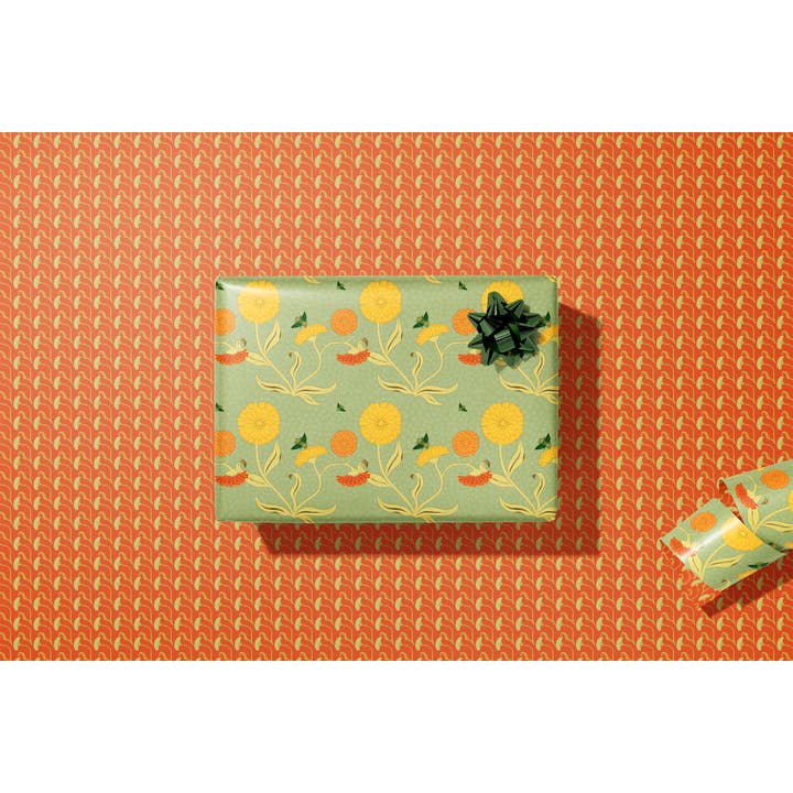 re:mused studio - Wholesale Flat Wrap - Calendula Gift Wrap Sheet-Double Sided15