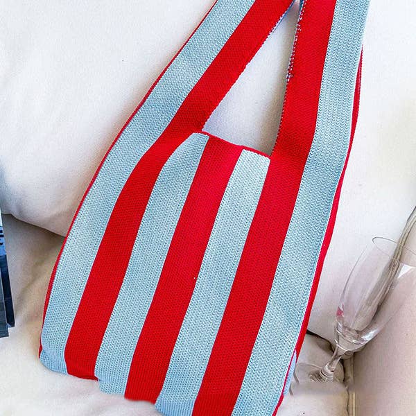 UZ Wholesale Store - Wholesale Tote bag – Women's - Contrast Color Striped Bags Woven Handbag2