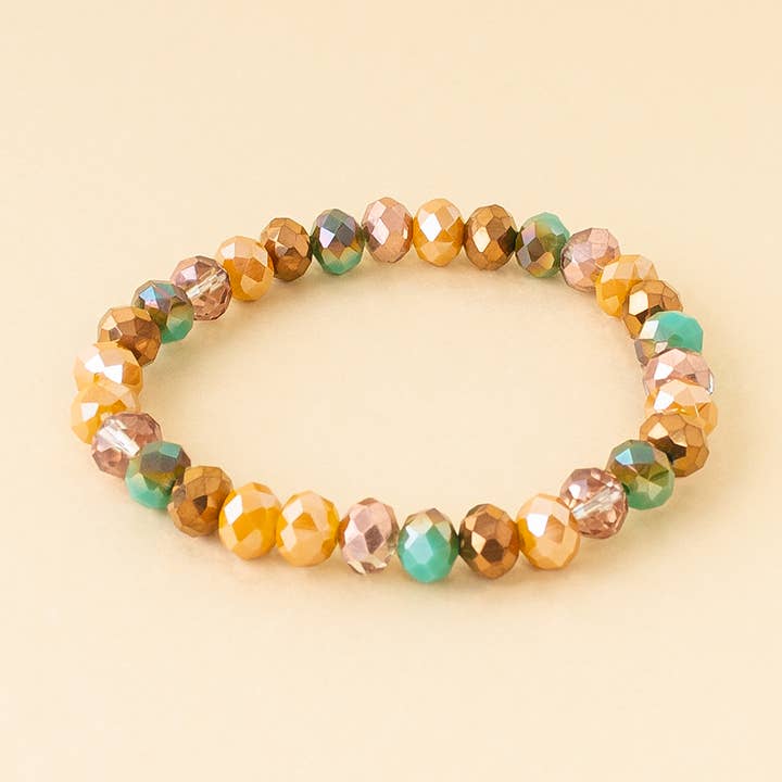 Crystal Bracelet - 73 Mustard Multi for wholesale by Your Fashion Wholesale