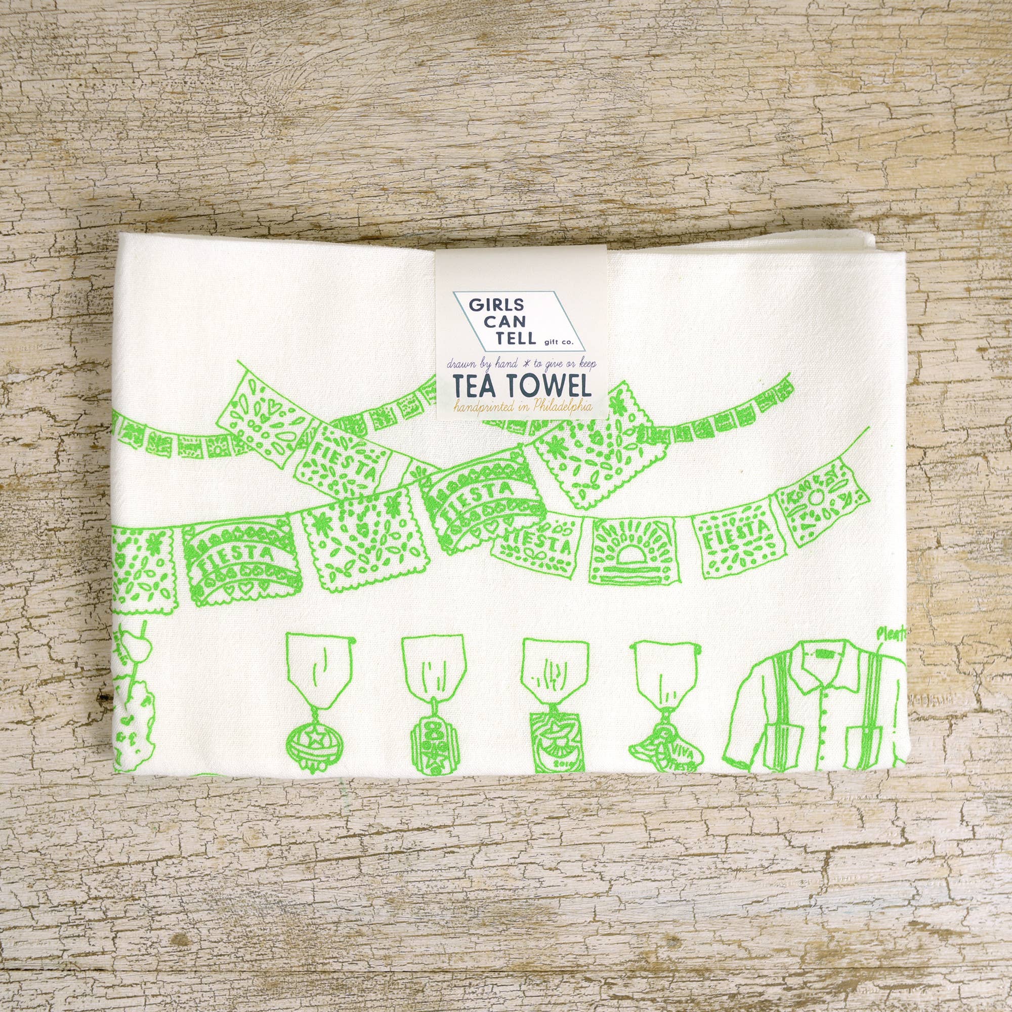 Girls Can Tell - Wholesale Tea Towel - Fiesta Tea Towel | kitchen | flour sack | dish towels0