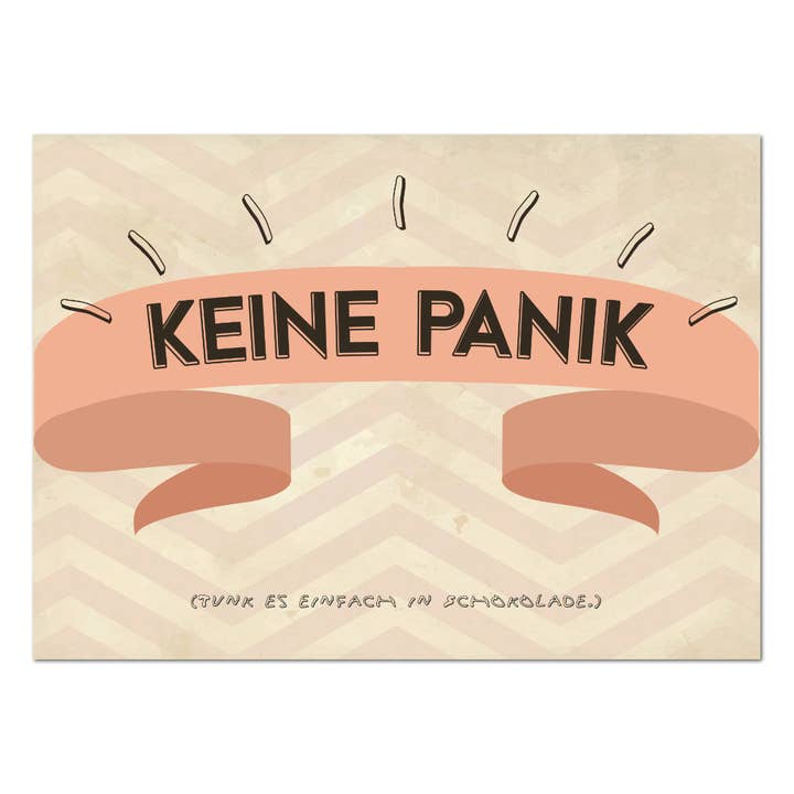 Postcard “Don't panic” for wholesale by Rabenmütter Verlag UG