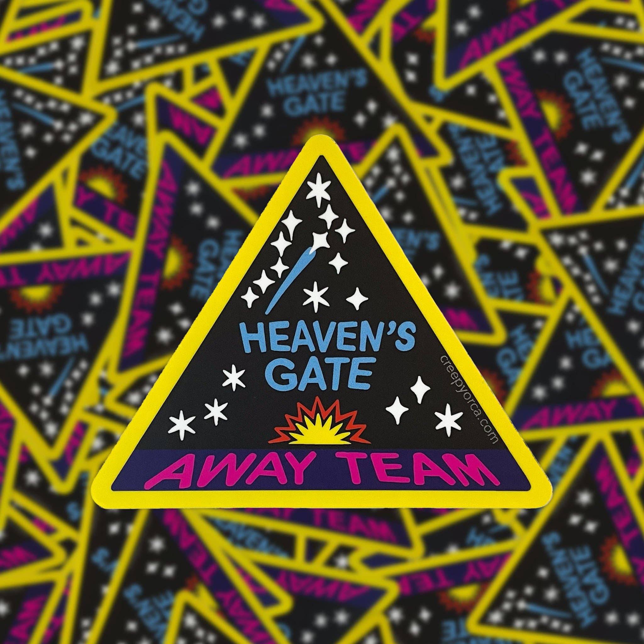 Creepy Orca Supply Company - Wholesale Sticker - Heaven's Gate Away Team Die Cut Sticker2