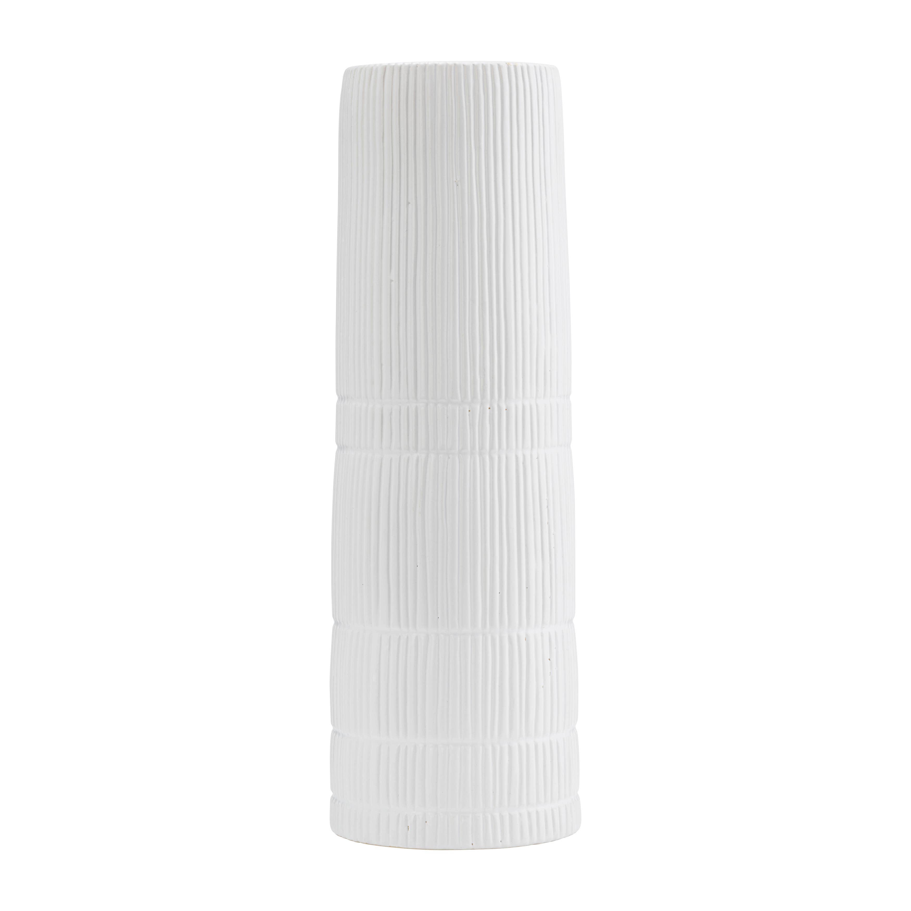 Sagebrook Home - Wholesale Vase - Ceramic Lined Cylinder Decorative Vase - White, 18 in.5