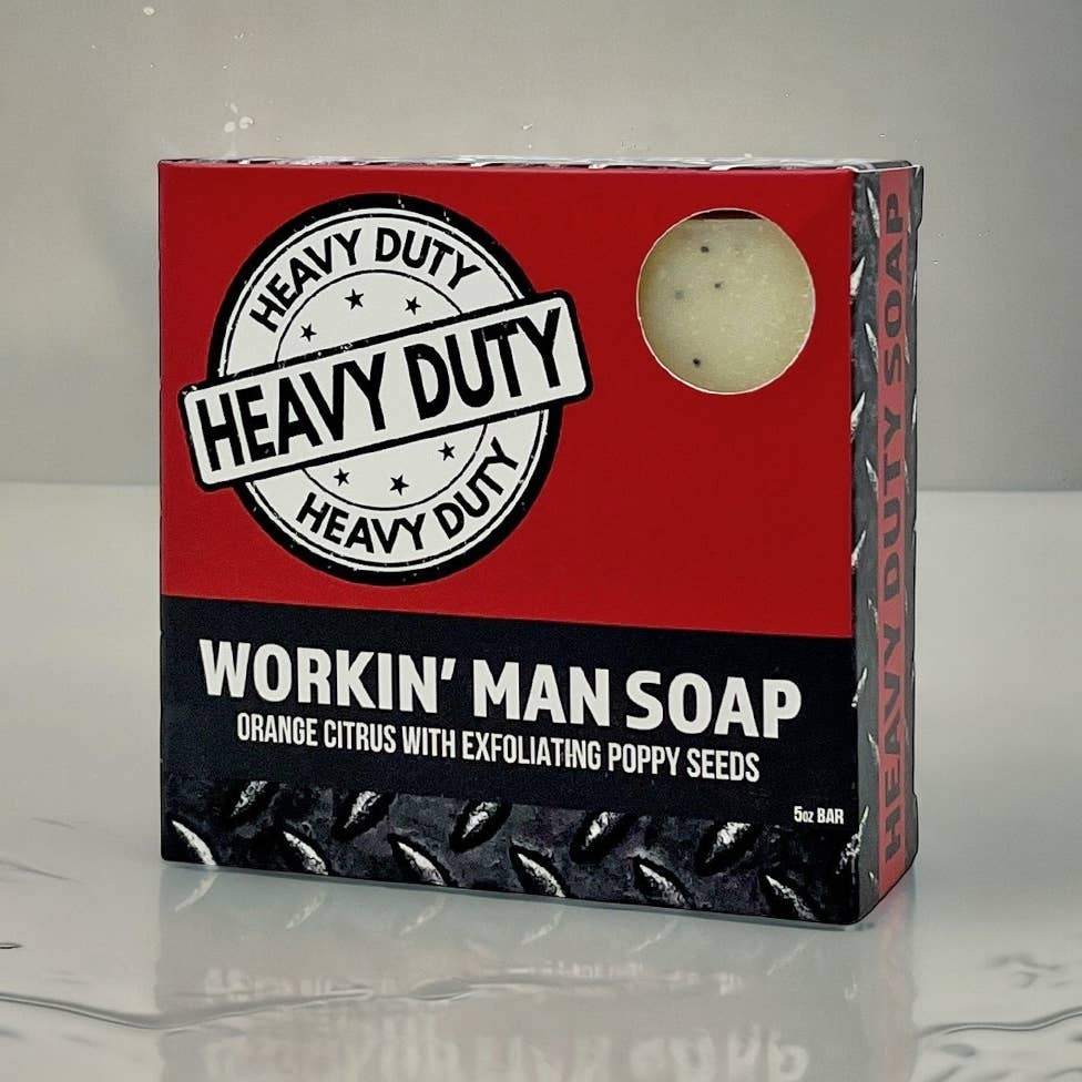 Seriously Shea - Wholesale Bar Soap - Men's - Workin' Man Heavy Duty Soap | Orange Citrus & Poppy Seeds1