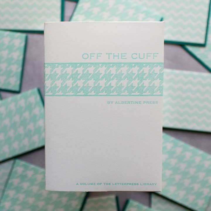Aqua Off The Cuff Letterpress Library Note Card Set voor wholesale door Albertine Press