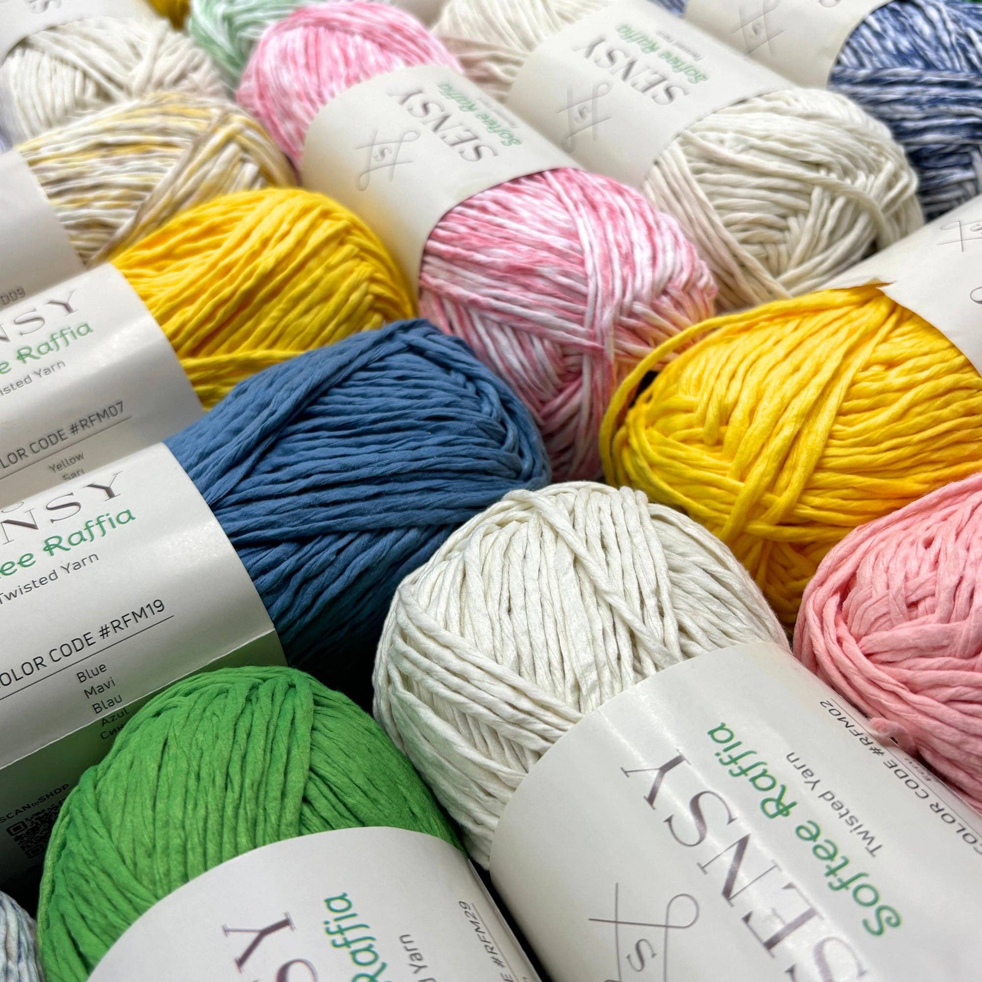 Sensy - Wholesale Yarn - Sensy Softee Raffia Twisted Yarn, 3.5 oz, 109 Yards, 100% Polyester, Gauge 4 Medium35