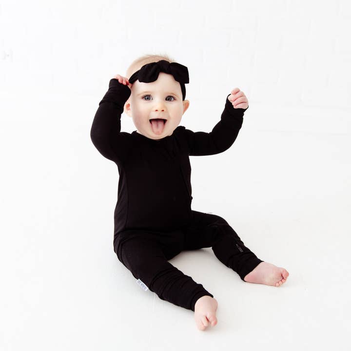 Dreamiere - Wholesale Sleepsuit - Baby - Kids Onyx Black Bamboo Convertible Footie Pajamas