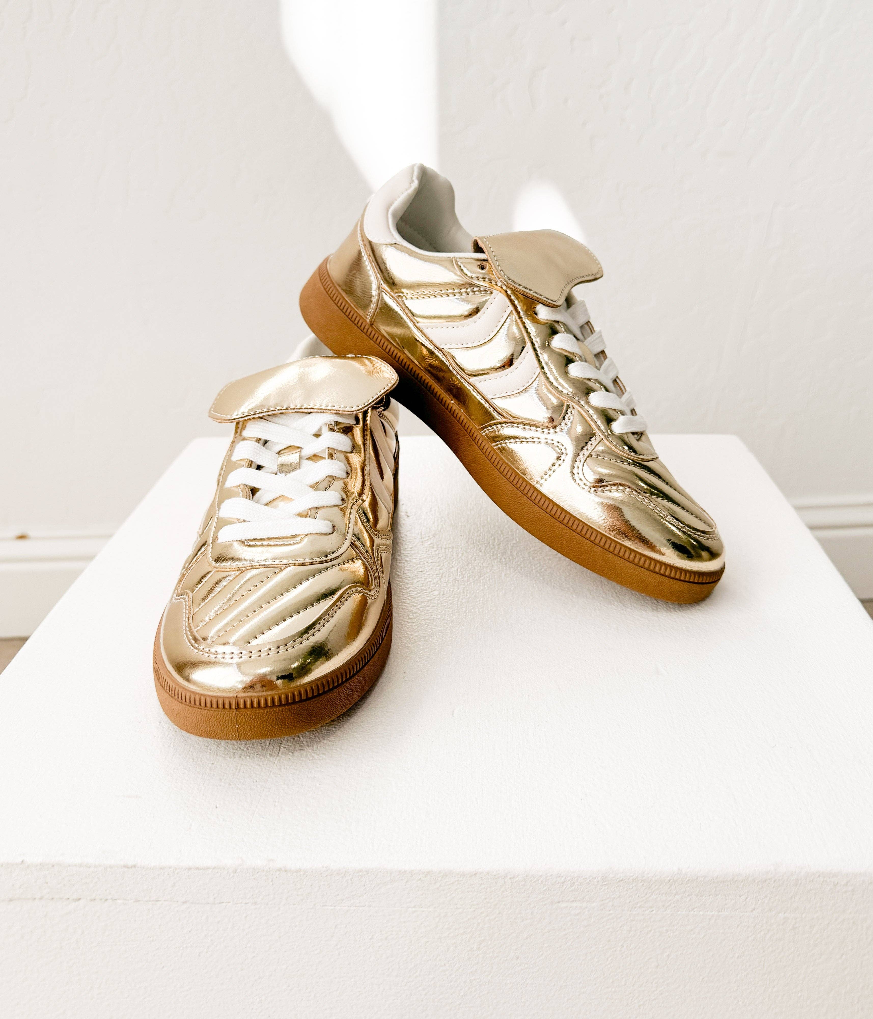 Naughty Monkey Open Pack - Wholesale Lifestyle Sneakers - Women's - Milan Metallic Sneaker in Gold