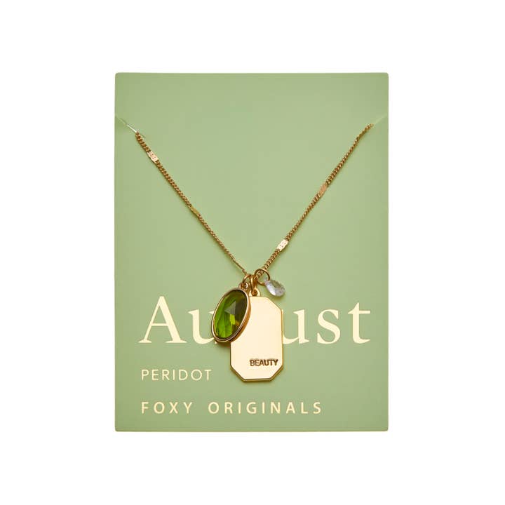 August Birthstone Necklace | Birthday Jewelry for wholesale by Foxy Originals