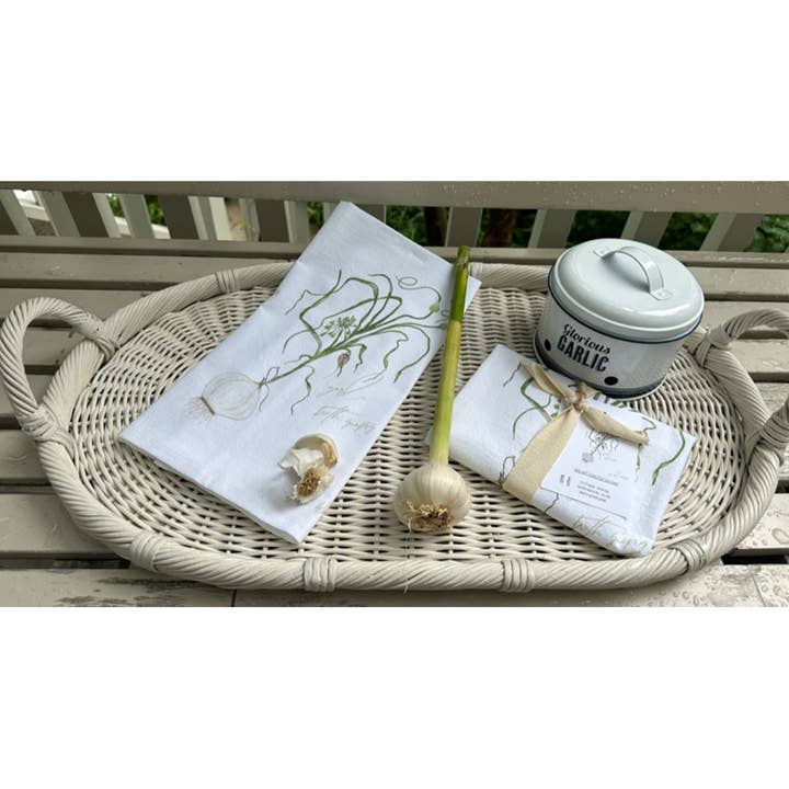 Bebe Blu Designs, LLC - Wholesale Tea Towel - Garlic Tea Towel, Kitchen Decor, Garlic Flour Sack Towel5