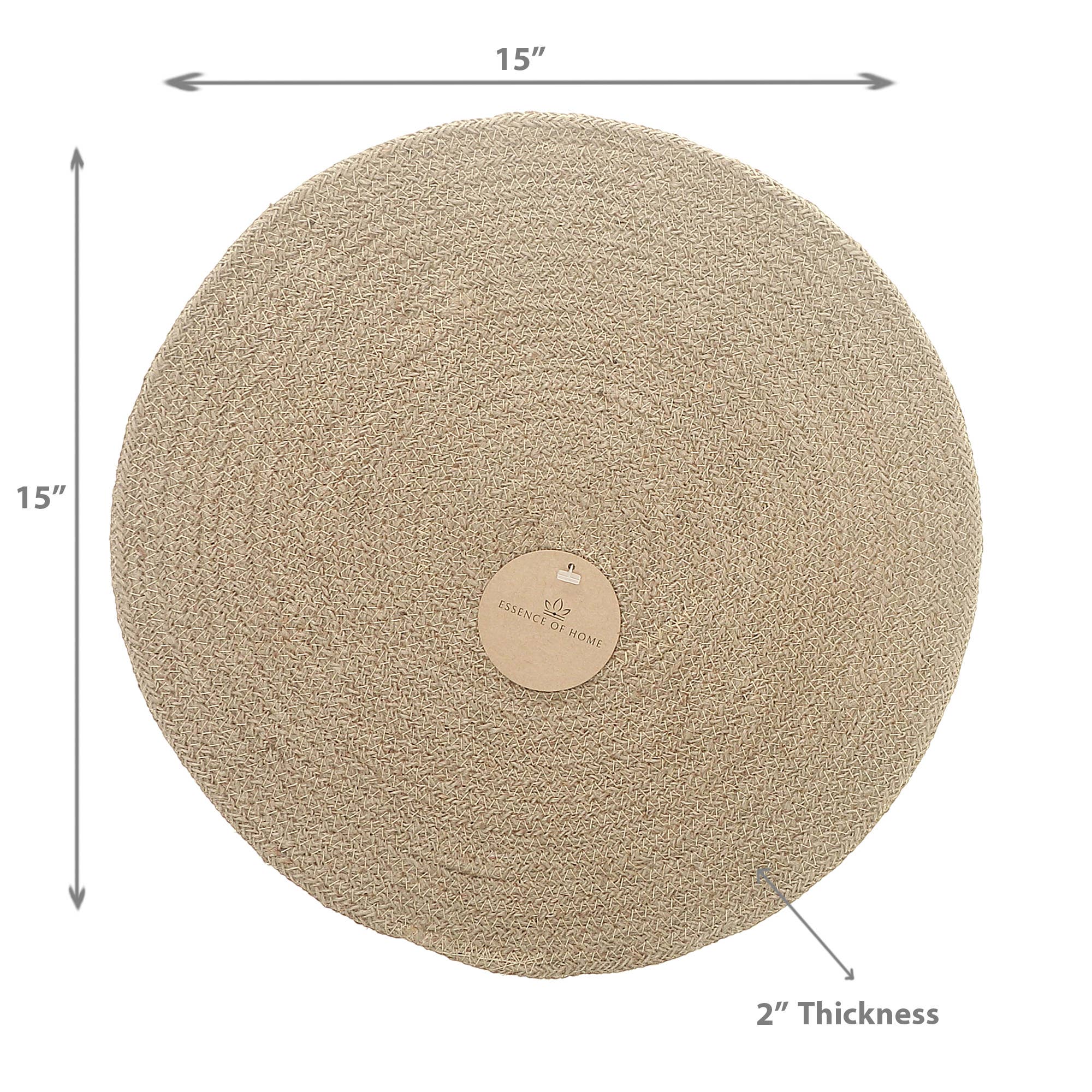 Brown Jute Braided Round Plain Placemat for wholesale on Faire2