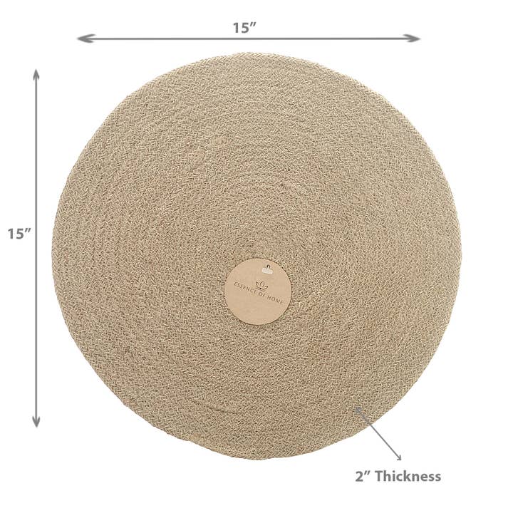 Brown Jute Braided Round Plain Placemat for wholesale on Faire2