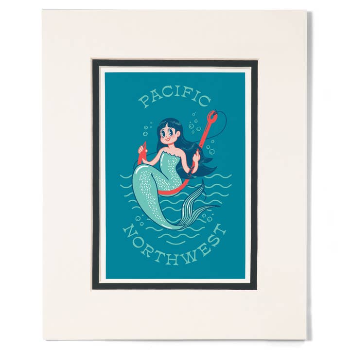 STAMPE OPACHE Pacifico nord-occidentale, Mascotte vintage, Sirena per la vendita all'ingrosso da parte di Lantern Press