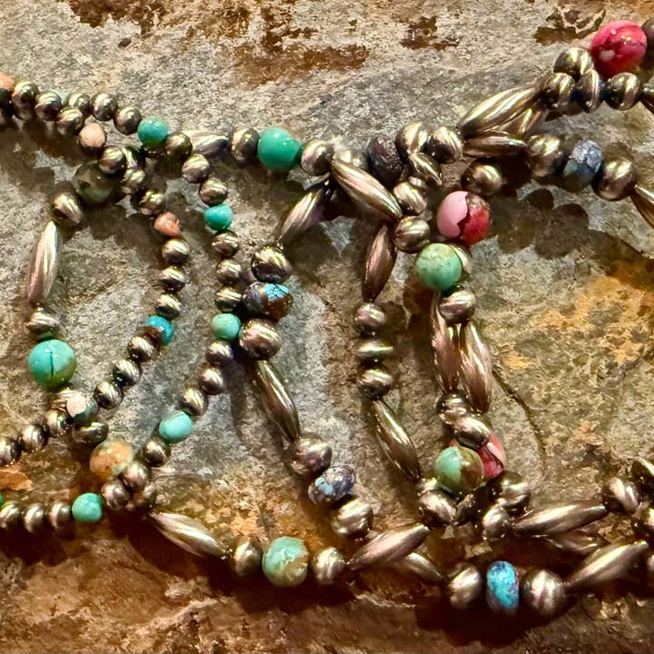 Wild Mountain Soul Designs - Wholesale Beaded Bracelet - Small Kingman Turquoise Sterling Silver Pearl Bracelet2