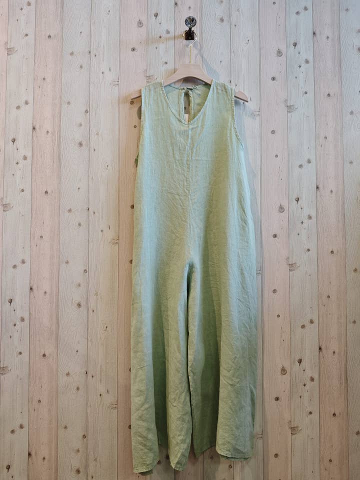 Linen & More - Wholesale Dress - Women's - REF 14580 SLEEVELESS JUMPSUIT 100% LINEN13
