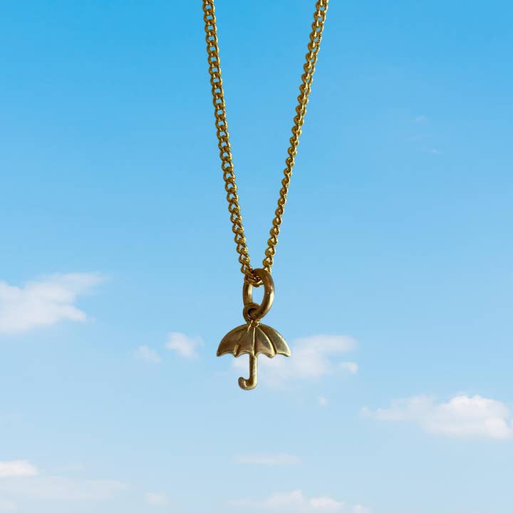 Paraplyhalskæde på 18" eller 24" forgyldt kæde for engroshandel hos Butter Brass by Vittrock