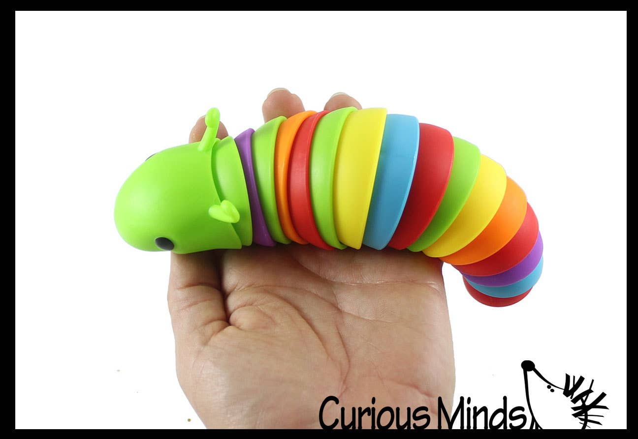 Curious Minds Toys - Venta al por mayor Pelota antiestrés - Niños - 1 Fidget Caterpillar, gran babosa articulada y móvil4