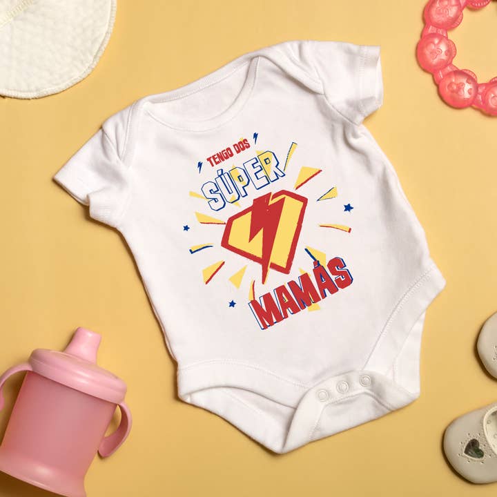 Body med teksten 'I have two super mamas' for engroshandel hos laylay