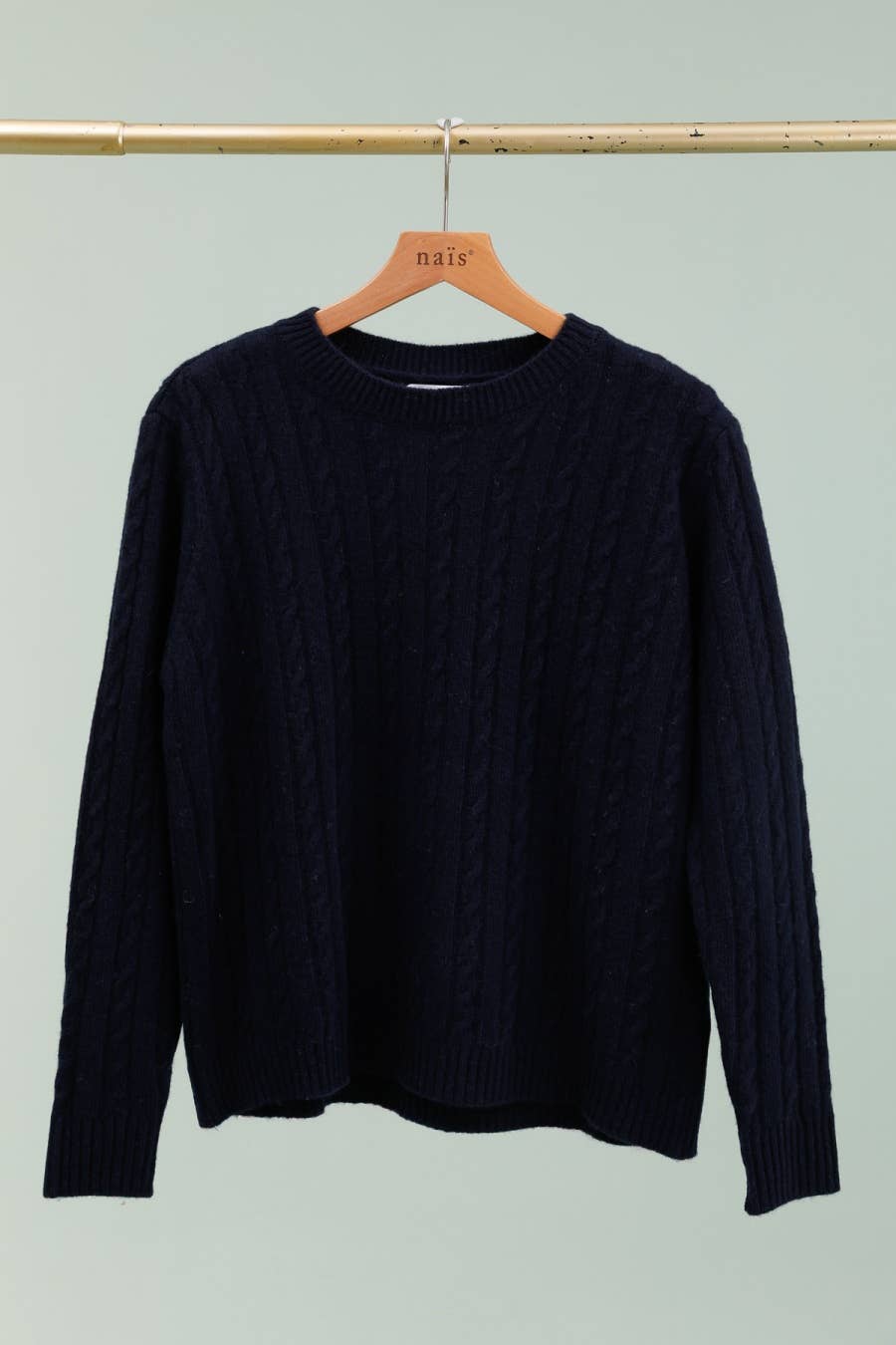 NAÏS PARIS - Wholesale Knit Sweater - Women's - Crew neck cable knit sweater in 100% extra fine merino wool4