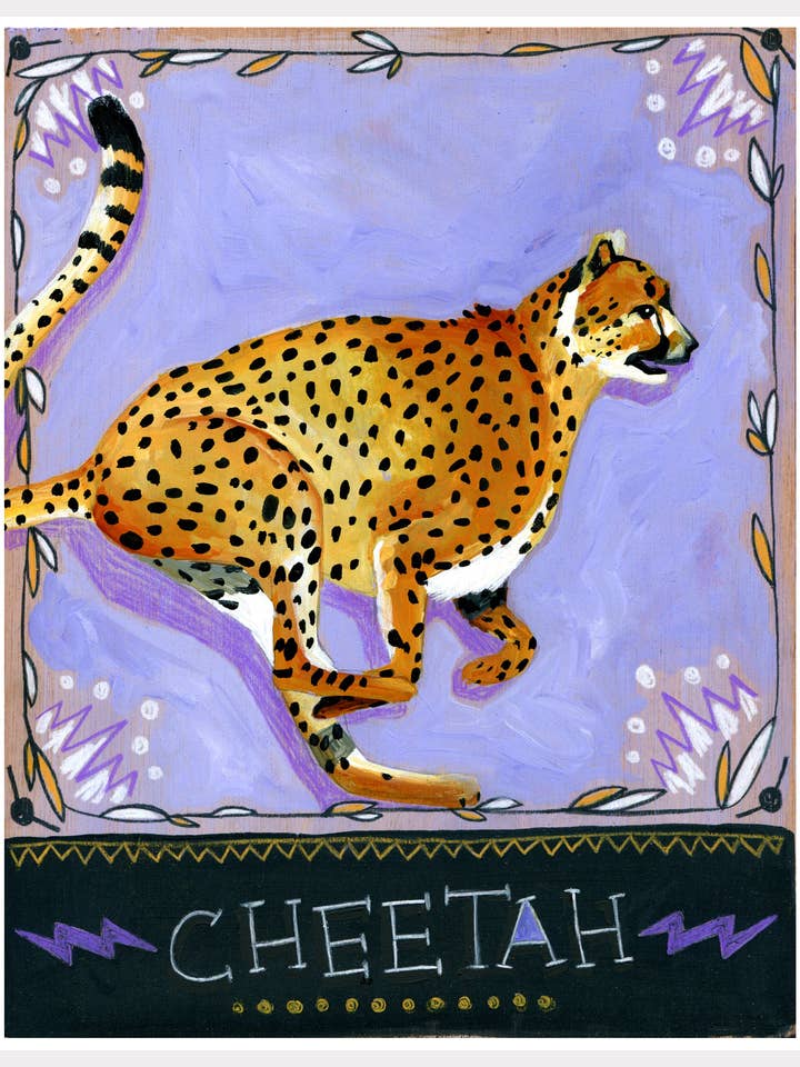 Stampa totem con animali, motivo ghepardo per la vendita all'ingrosso da parte di Jessica Swift