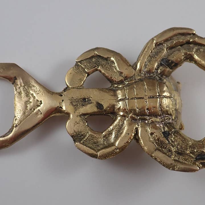 Ubud Glass - Vente Ouvre-bouteille/tire-bouchon - Décapsuleur en laiton en forme de crabe unique - Pièce d'art artisanale exquise1