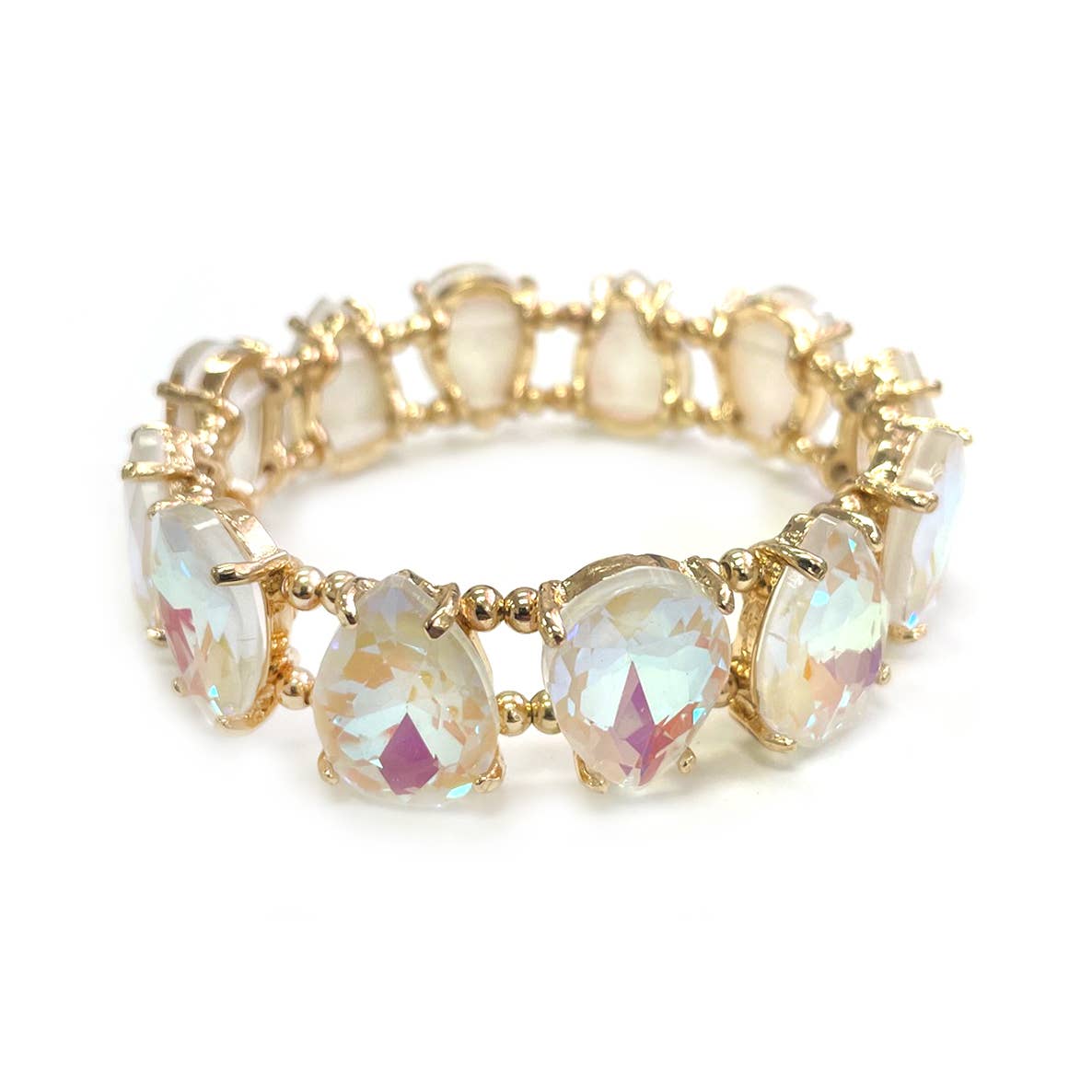 StarryNYC - Vendita all'ingrosso Bracciale con perline - Bracciale elastico con perline di cristallo a goccia di vetro1