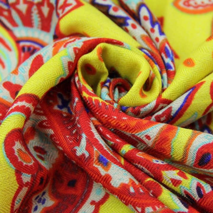 Scarflings – Engroshandel Tørklæde - Dame – Marmelade Paisley Silke og Uld Wrap