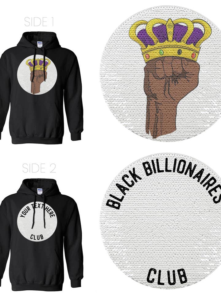 Hoodie feito sob encomenda da lantejoula - 2 imagens por atacado de Dwayne Elliott Collection