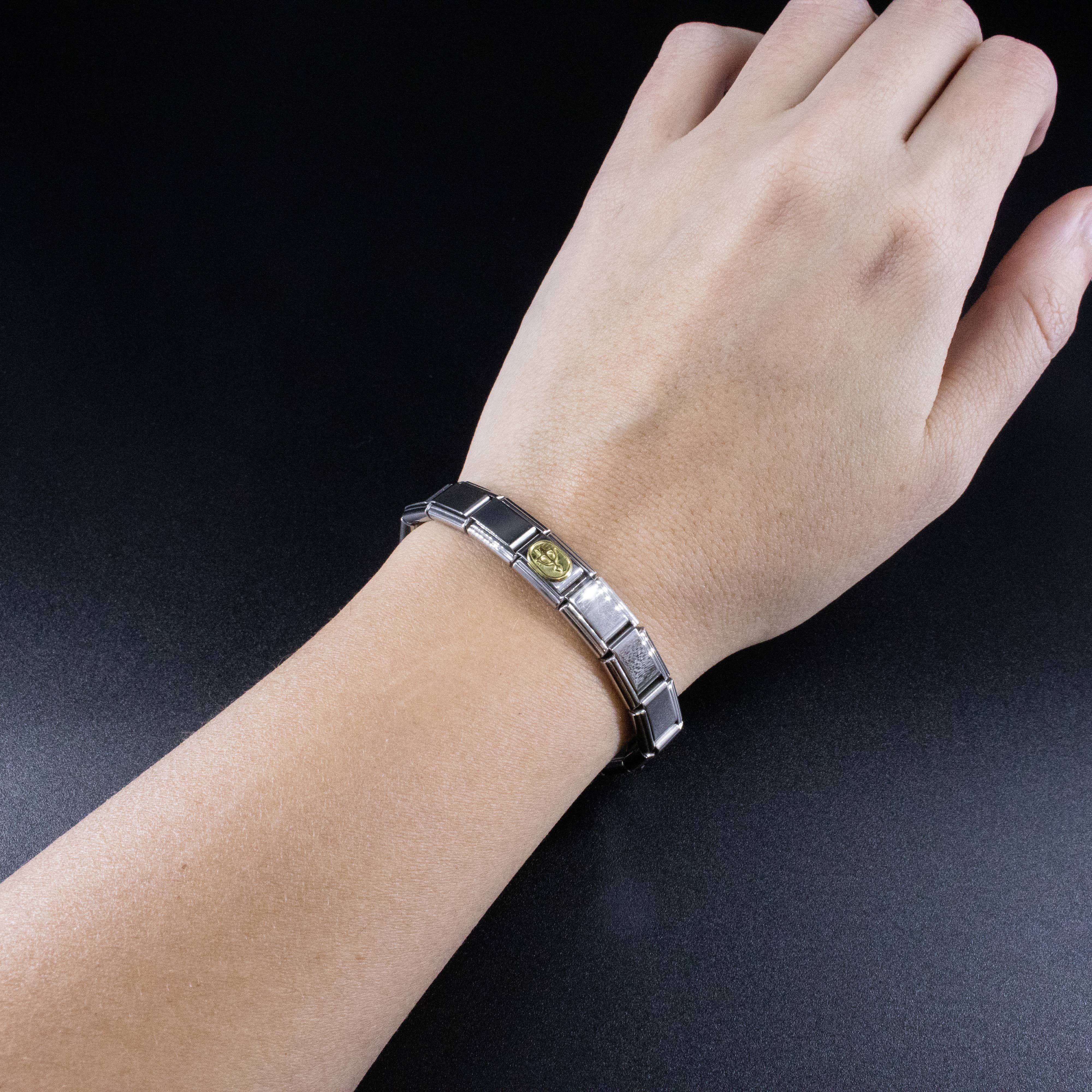 Natalia - Wholesale Individual Charm/Pendant - Italian Charms - Sagittarius Zodiac, 9mm Gold Bracelet Links3