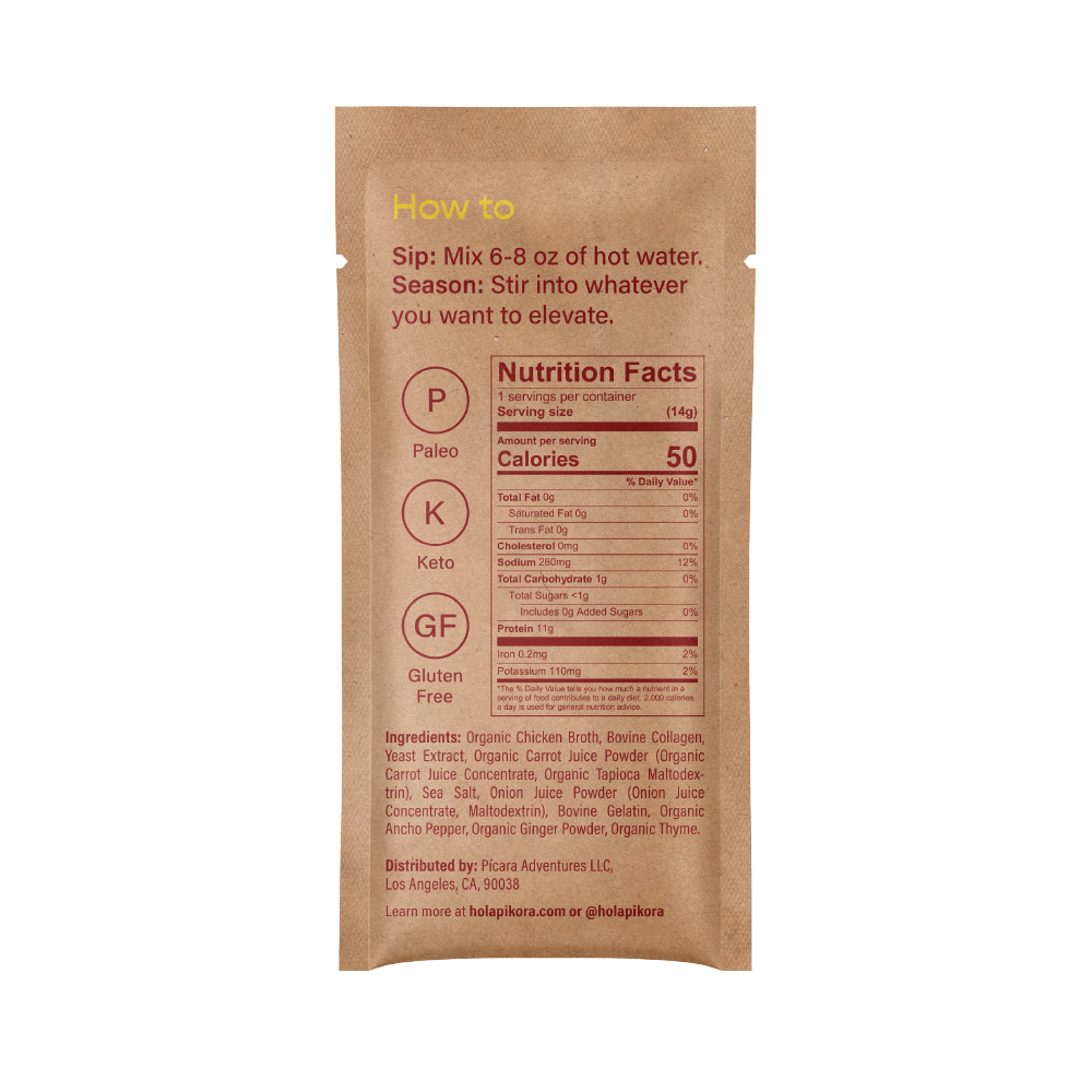 Pikora - Wholesale Broth - Chicken Bone Broth (4 Single-Serve Sachets)4