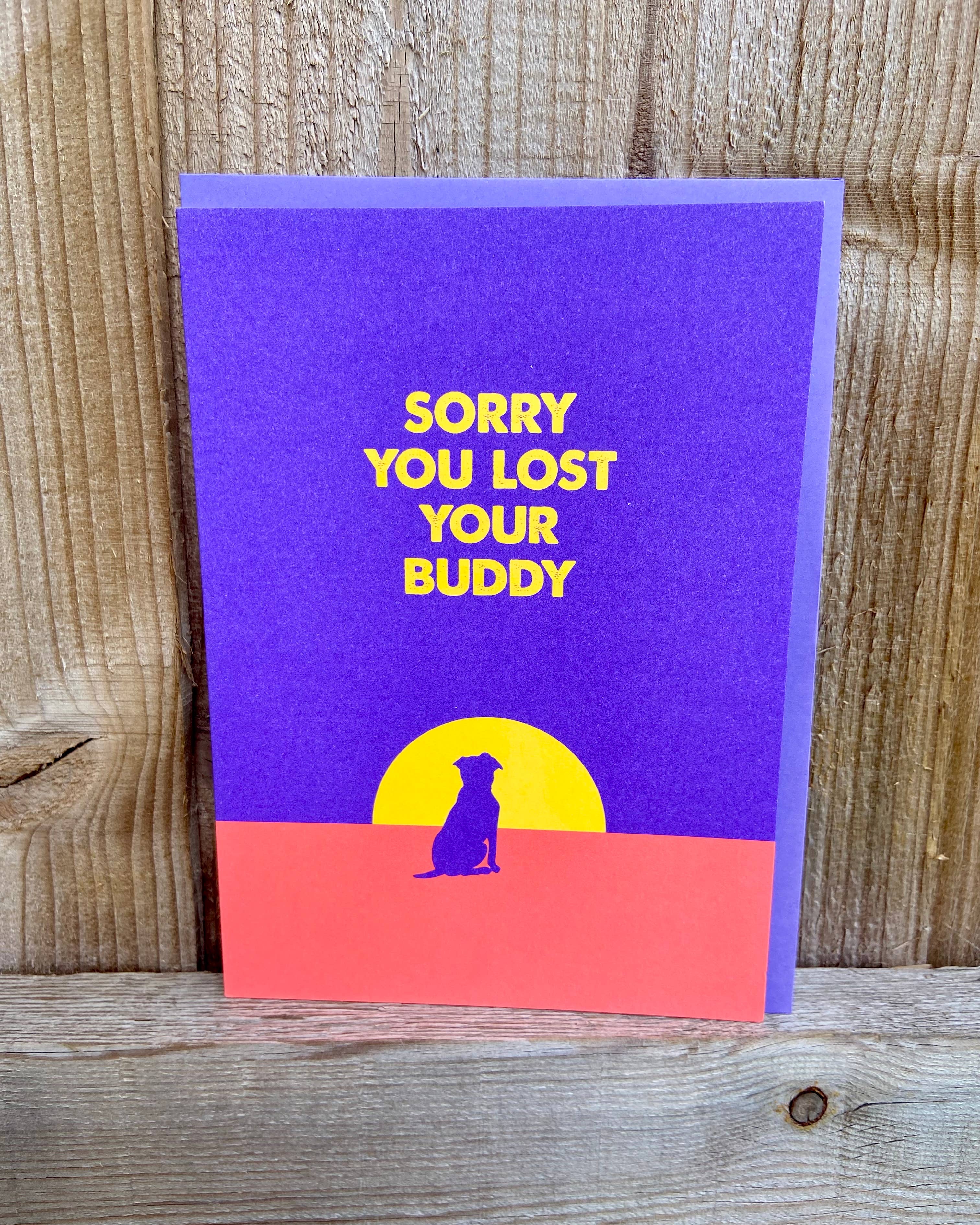 LoveLossDiscoballs – wholesale Sympathy card – Lost Your Buddy | Modern Pet Loss Sympathy Card for Dog1