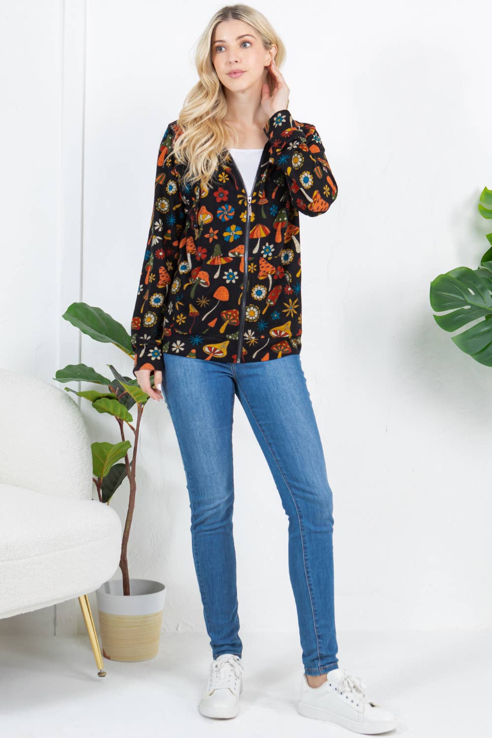 LA Soul - Wholesale Hoodie - Women's - Colorful Mushroom Zipper Hoodie2