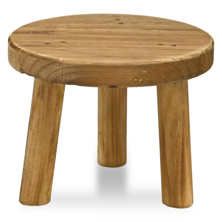 Arianell 7.75" Diameter 3 Leg Wood Stand - Brown for wholesale by Cheungs Home Decor