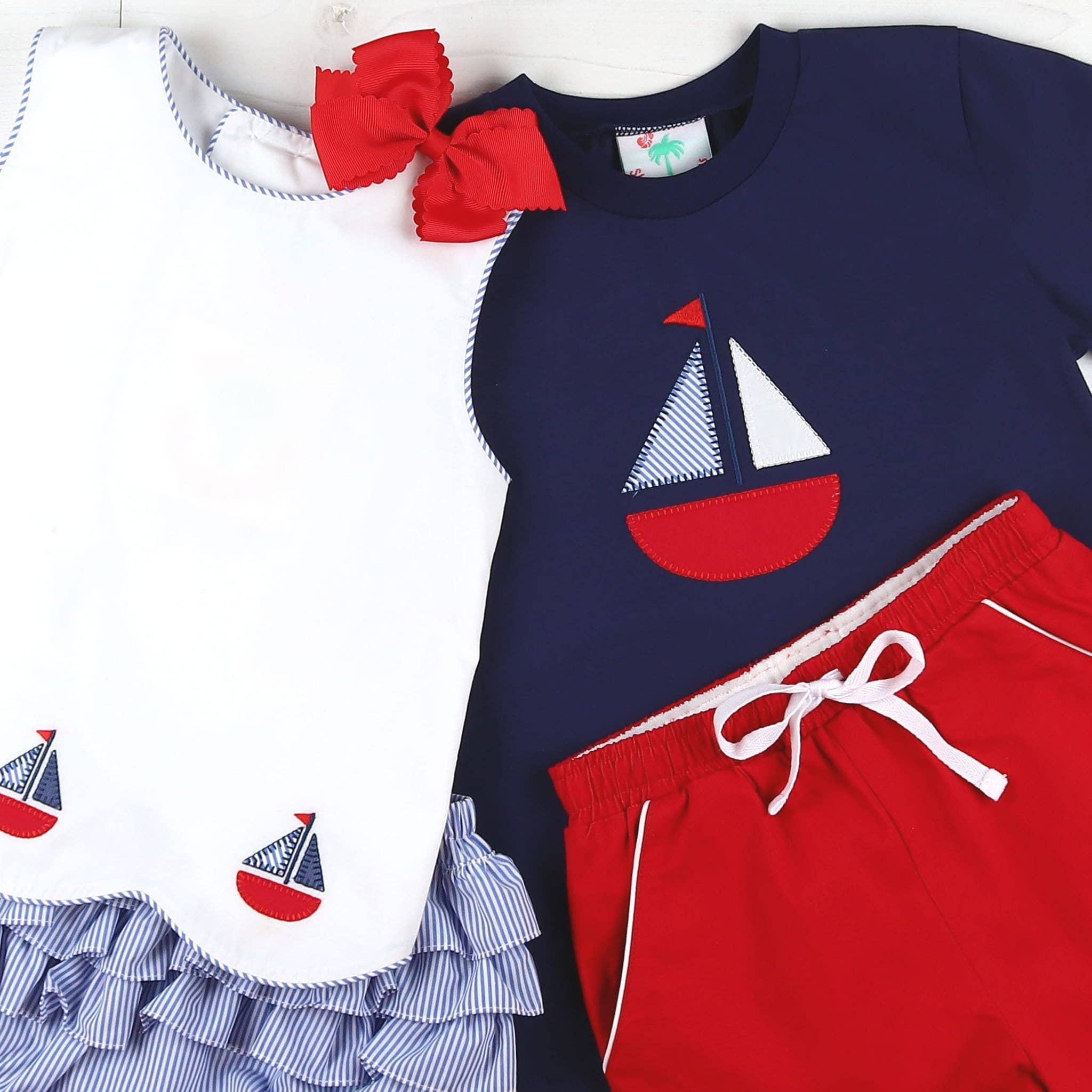 Shrimp and Grits Kids - Wholesale Shorts - Kids - Red Pique Knit Shrimp Shorts2