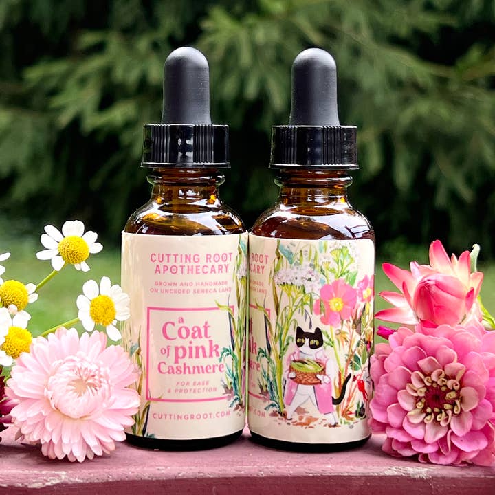 A Coat of Pink Cashmere for wholesale by Cutting Root Farm