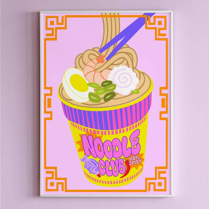 Printed Weird – wholesale Art print – Noodle Club Wall Print0