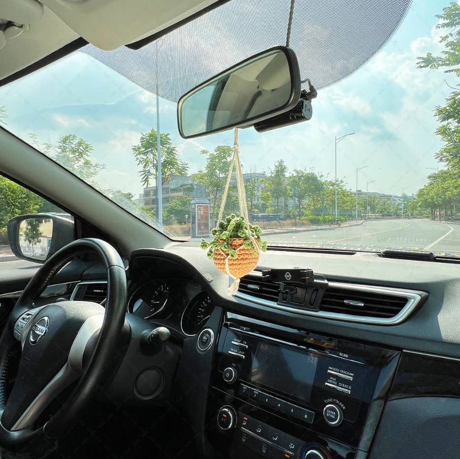 TOMOPOD LLC - Wholesale Car Decorative Charm - Women's - Crochet Car Plant Hanging Basket, Cute Car Decor for Women6