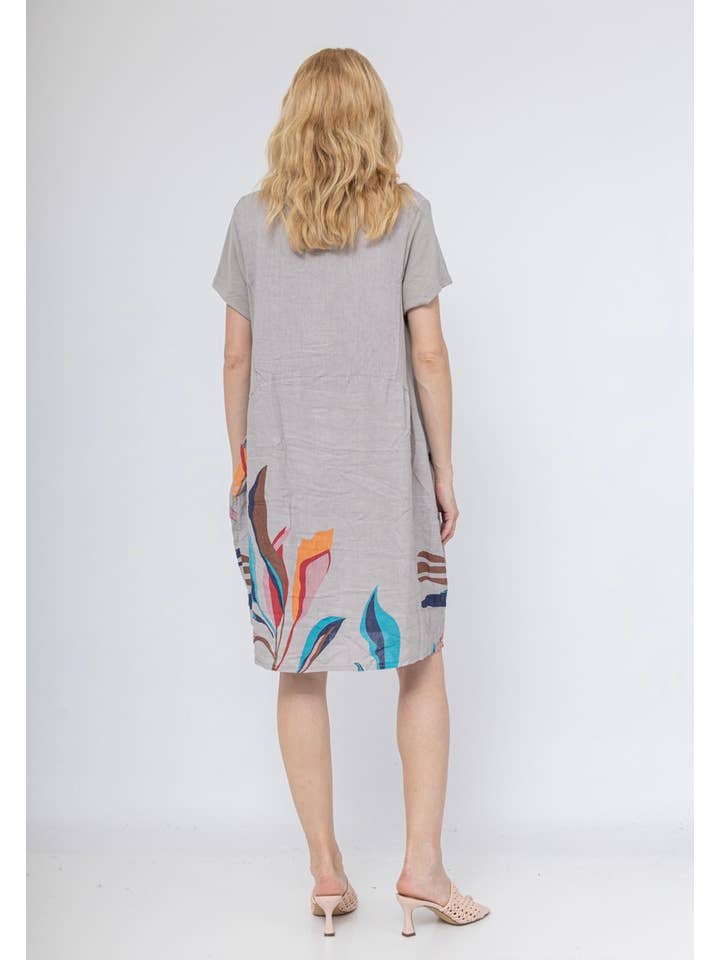 LINEN & COTTON HOUSE – Großhandel Tunika – Damen – TUNIKA AUS LEINEN 3533 BLUMEN11