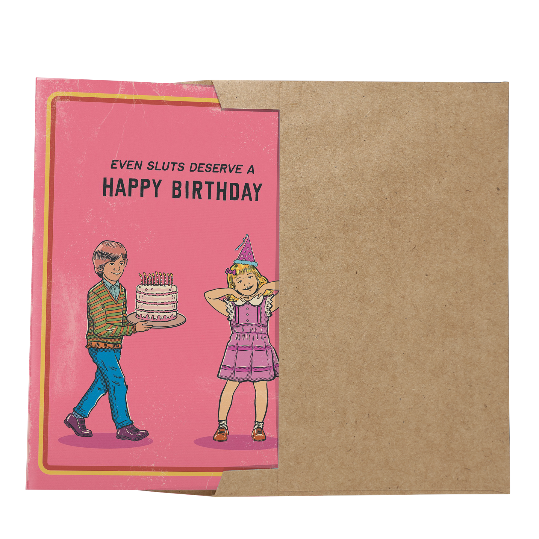Sleazy Greetings - Wholesale Birthday Card - Even Sluts Deserve A Happy Birthday - 70's Vintage4