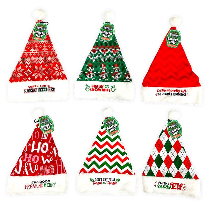 Christmas Santa Hat with Merchandising Hang Strip Assortment for wholesale by Novelty Brands