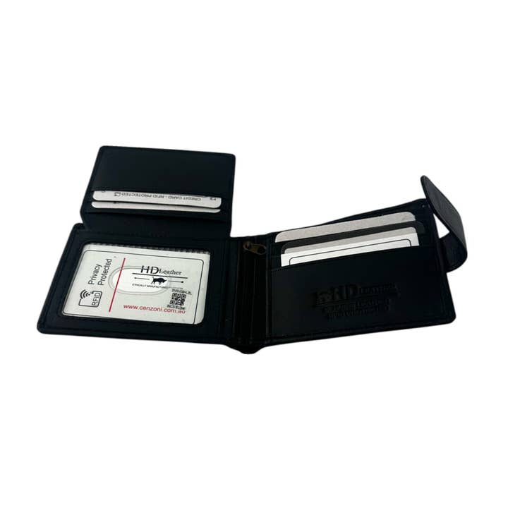 Black SMW09HL ~ Sheepskin Men's Tab Wallet for wholesale on Faire