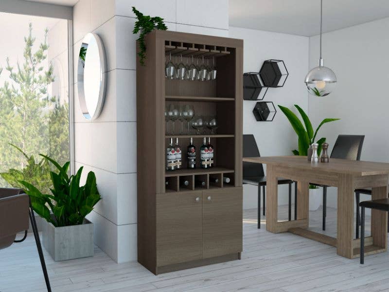 TUHOME FURNITURE - Wholesale Cabinet - Montenegro Bar Cabinet, Double Door Cabinet, Five Cubbies13