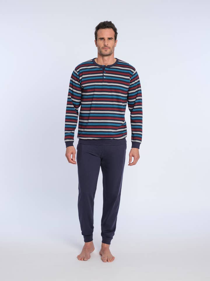 Pigiama in peluche a righe semplici per la vendita all'ingrosso da parte di Guasch