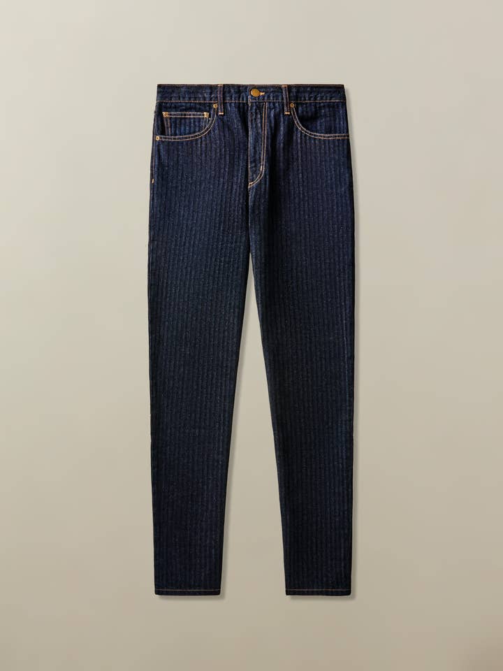 Jean Pilon pour homme en selvedge à chevrons japonais pour la vente par Road to Nowhere Clothing
