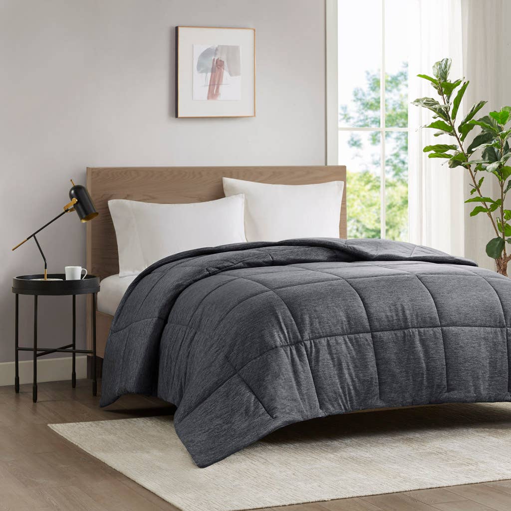 Olliix - Wholesale Down Comforter - Oversized Jersey Knit Down Alternative Comforter, Black1
