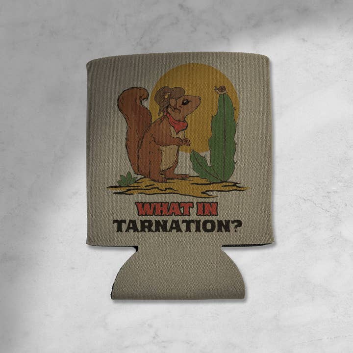 Cluster Funk Studio - Wholesale Drink Huggers & Koozies - Squirrel Cowboy: What in Tarnation? Koozie